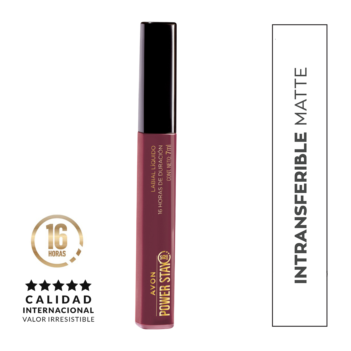 Labial L&iacute;quido Power Stay In Charge Mauve 7ml