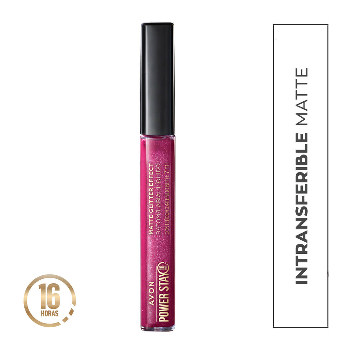 Labial L&iacute;quido Matte Glitter Effect Rose Flash Power Stay