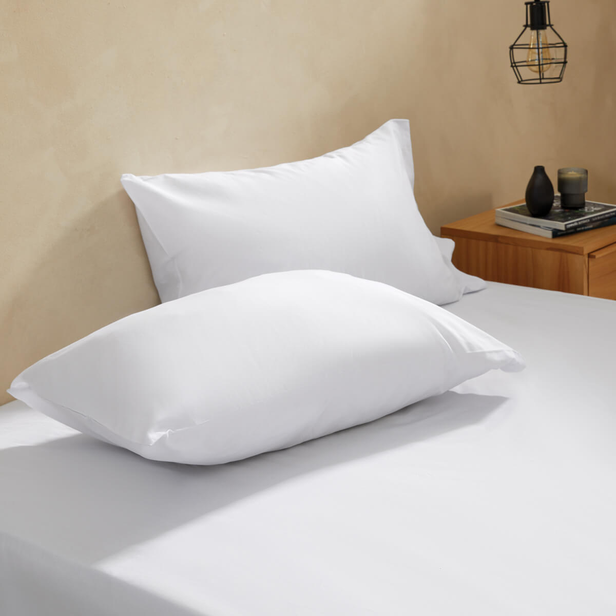 Set x2 Fundas de Almohadas Blancas