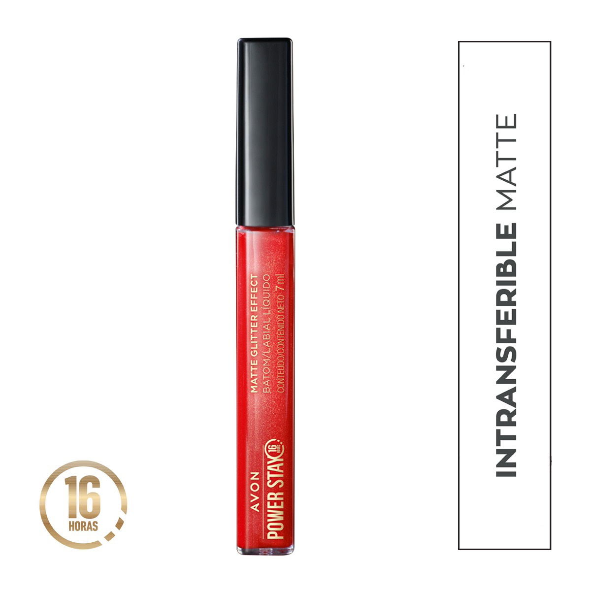 Labial Líquido Matte Glitter Effect Scarlet Flame Power Stay