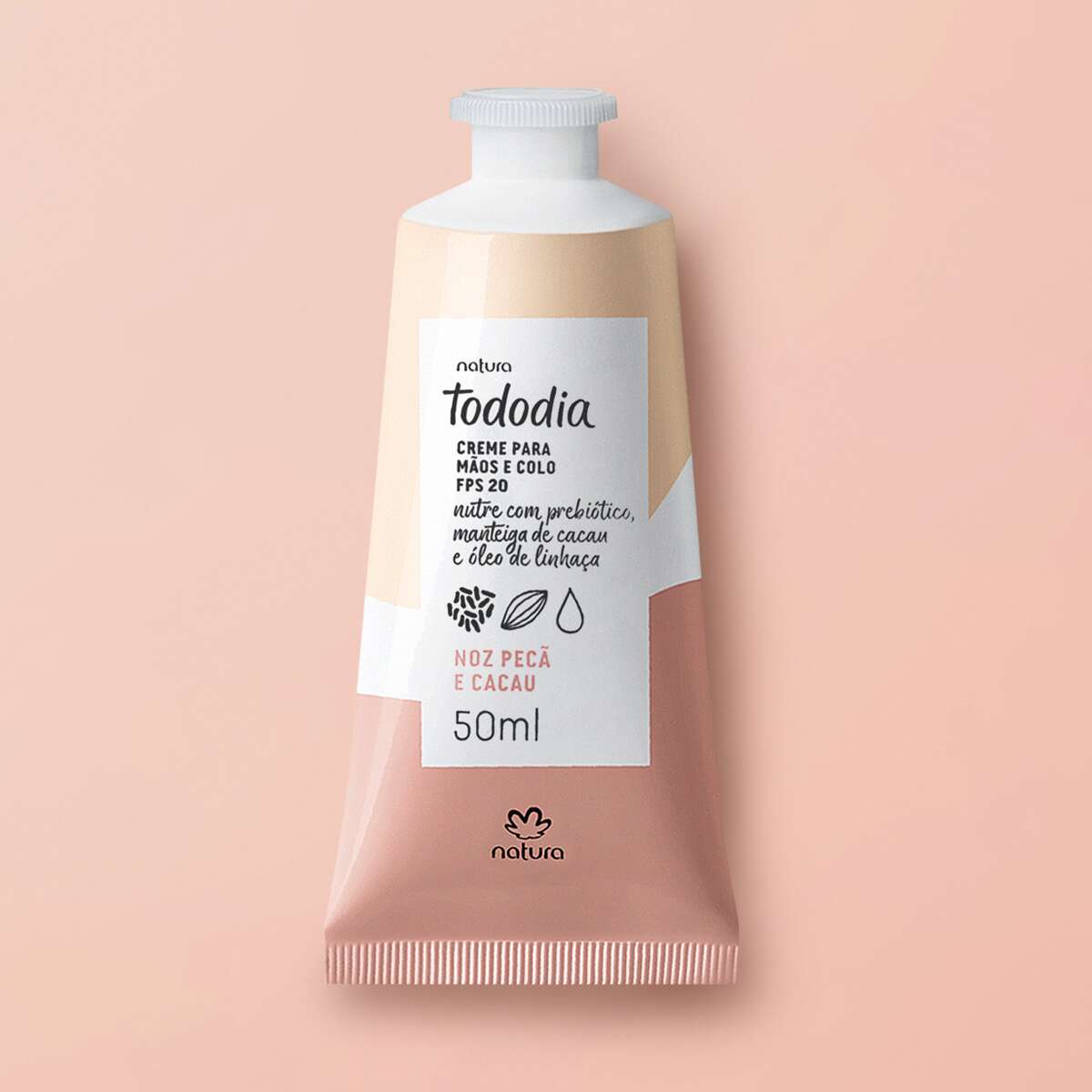 Creme Nutritivo para as Maos Tododia Noz Peca e Cacau FPS 20 - 50 ml