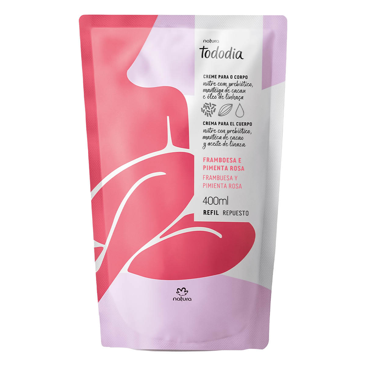 Repuesto crema nutritiva para cuerpo frambuesa y pimienta rosa - 400ml