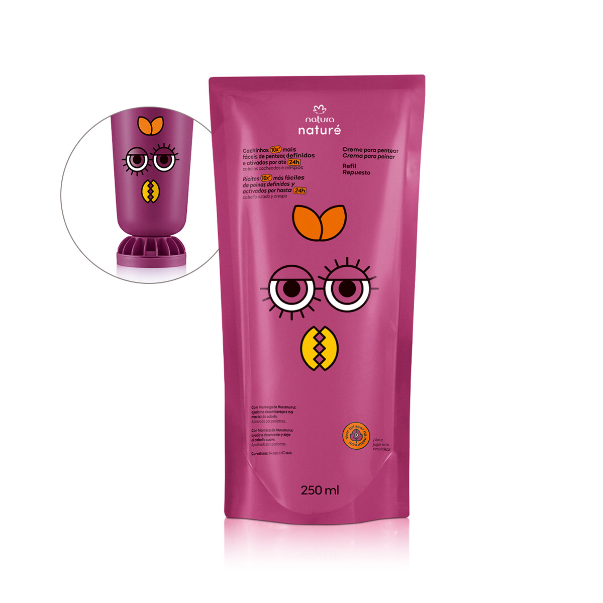 Repuesto Crema para peinar Natur&eacute; cabello rizado y crespo - 250 ml